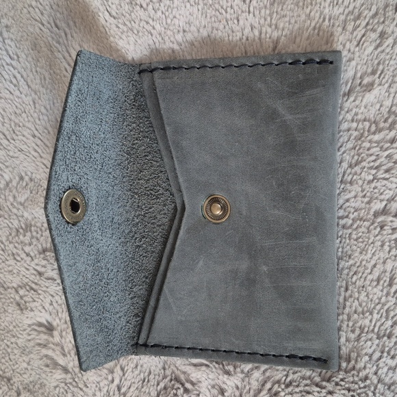 Portland Leather Goods Mini Envelope Wallet In Grey - Picture 3 of 4